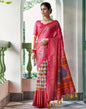 Pink Silk Printed Saree