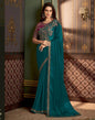 Rama Chiffon Embroidery Saree