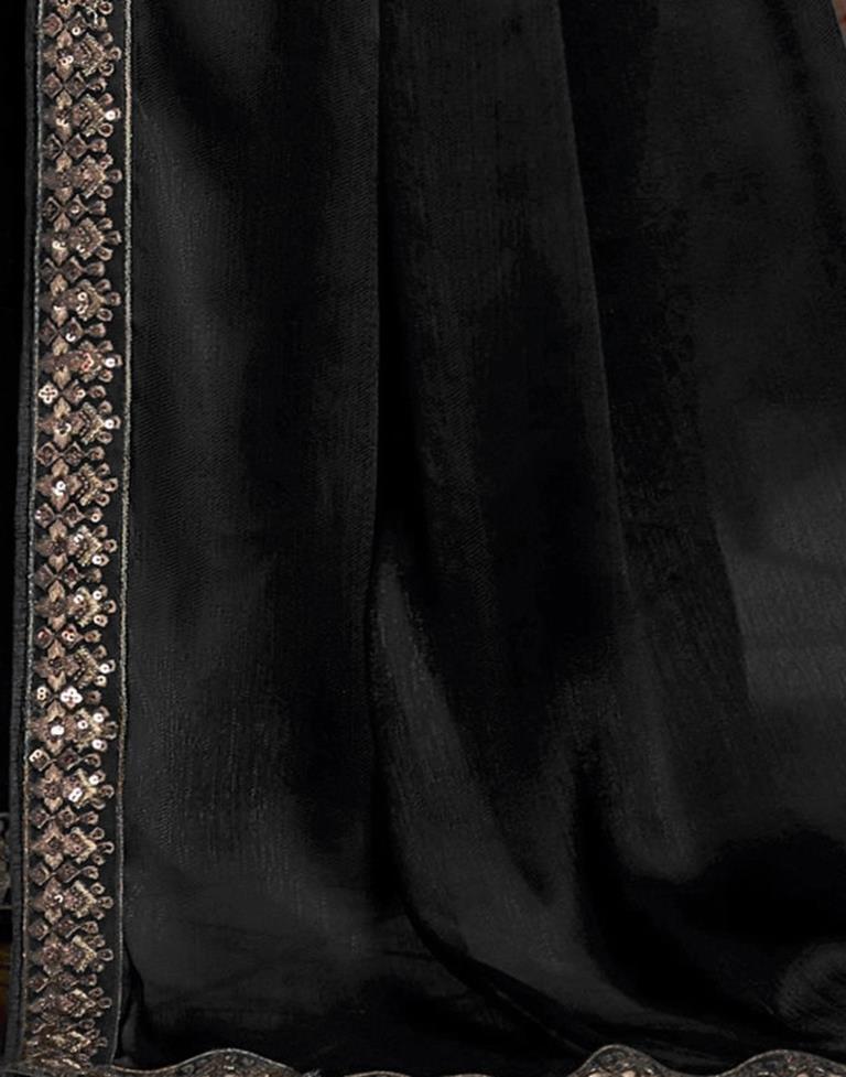 Black Chiffon Embroidery Saree