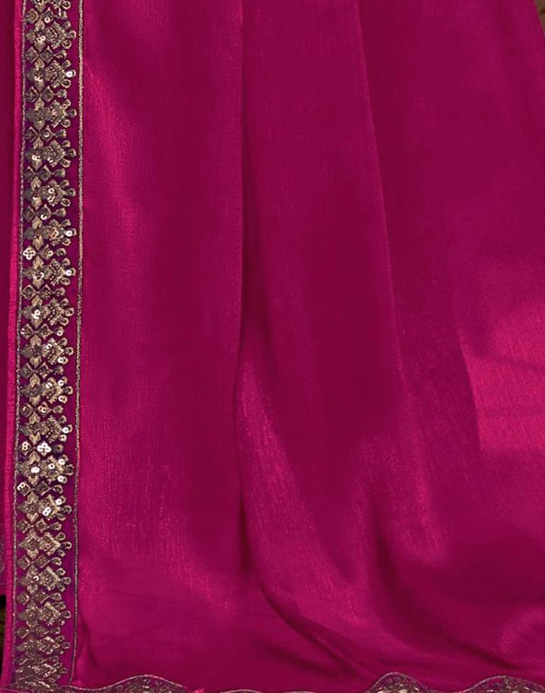 Pink Chiffon Embroidery Saree