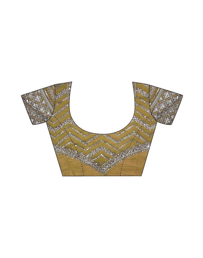 Steel Grey Chiffon Embroidery Saree