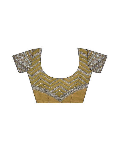 Steel Grey Chiffon Embroidery Saree