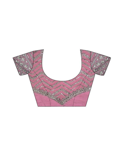 Pista Green Chiffon Embroidery Saree