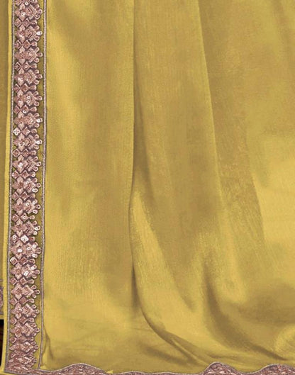 Yellow Chiffon Embroidery Saree