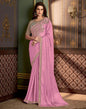 Light Pink Chiffon Embroidery Saree