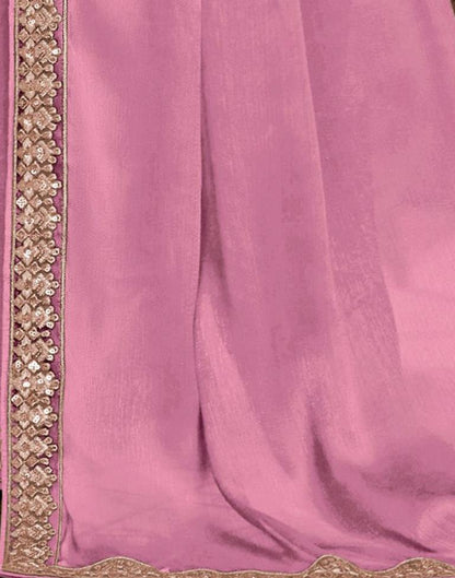 Light Pink Chiffon Embroidery Saree
