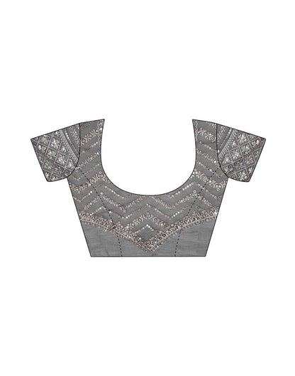 Light Pink Chiffon Embroidery Saree