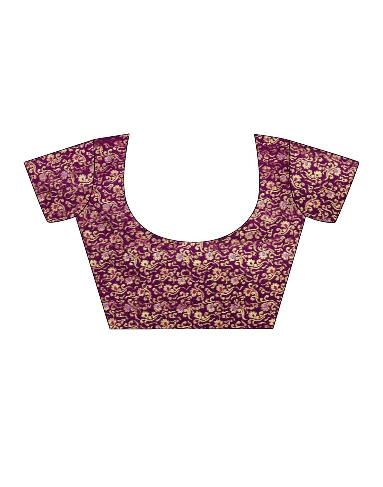 Light Pink Silk Plain Saree