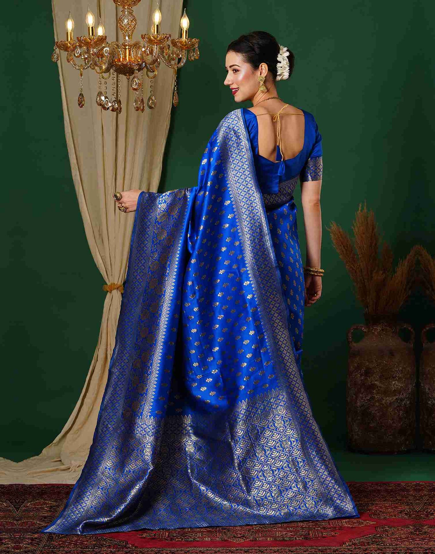 Royal Blue Banarasi Silk Saree