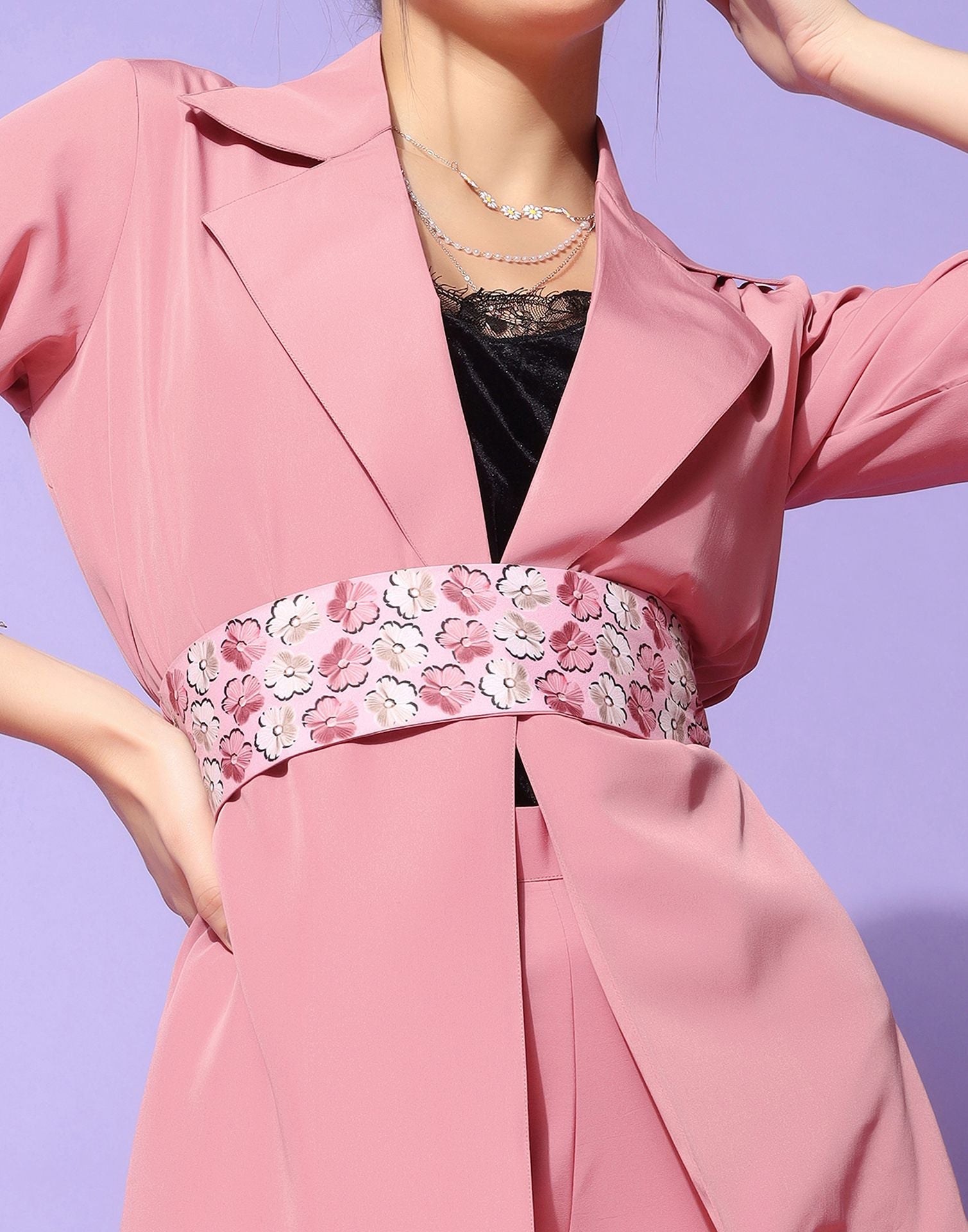 Pink Blazer Style Co-ord Set | Sudathi