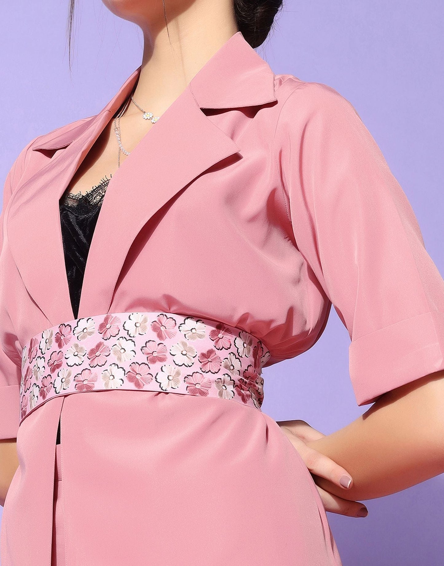 Pink Blazer Style Co-ord Set | Sudathi