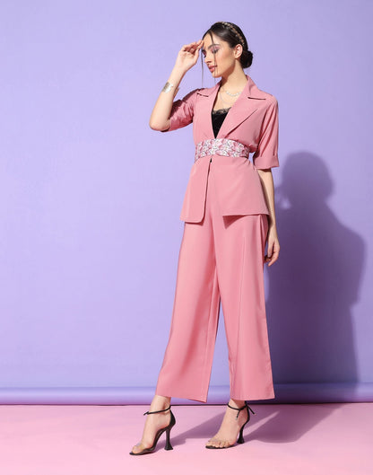 Pink Blazer Style Co-ord Set | Sudathi