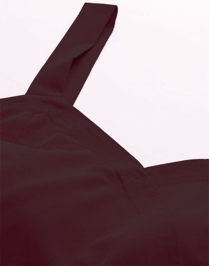 Maroon Box-Pleated Co-ord Set | Leemboodi