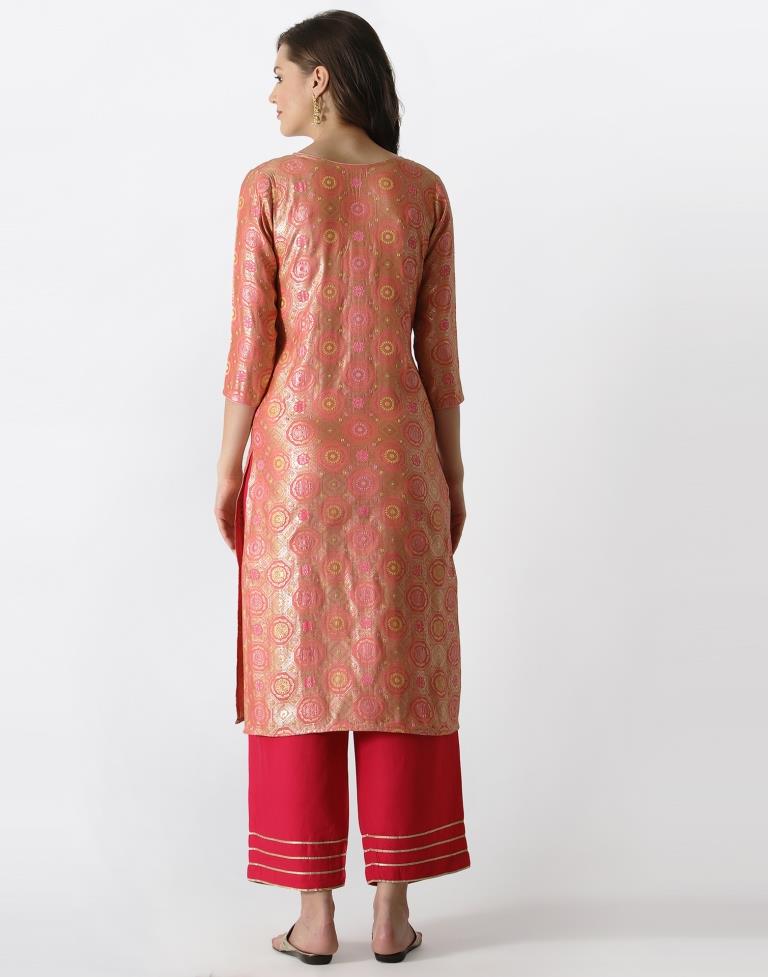 Peach Woven Brocade Kurti | Sudathi