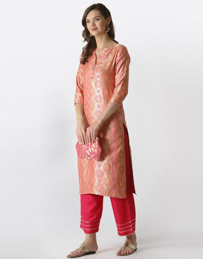 Peach Woven Brocade Kurti | Sudathi