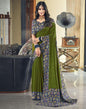 Navy Blue Silk Printed Saree