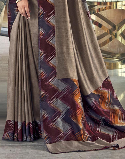 Multicoloured Silk Printed Saree