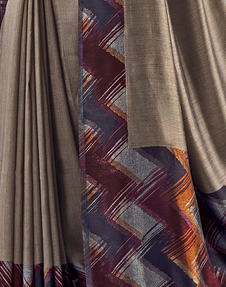 Multicoloured Silk Printed Saree