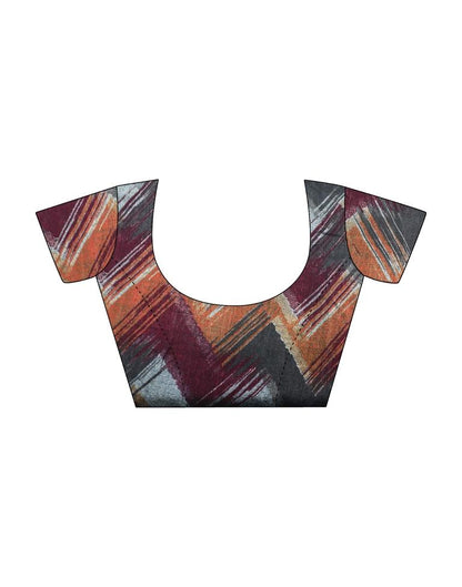 Multicoloured Silk Printed Saree