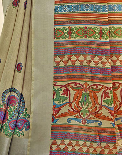 Multicoloured Cotton Zari Saree