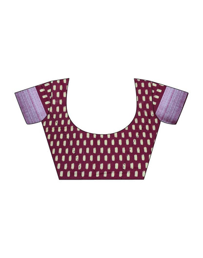 Maroon Cotton Zari Saree
