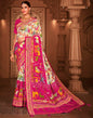 Multicoloured Silk Printed Saree