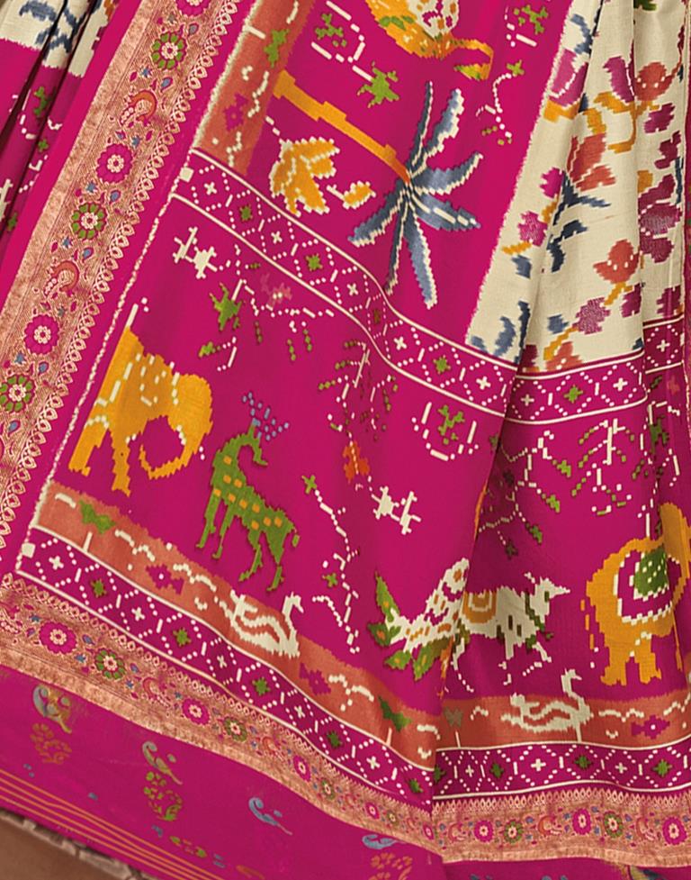 Multicoloured Silk Printed Saree