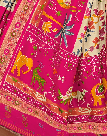 Multicoloured Silk Printed Saree