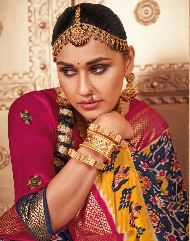 Multicoloured Silk Printed Saree