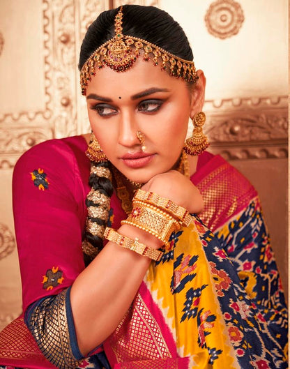 Multicoloured Silk Printed Saree