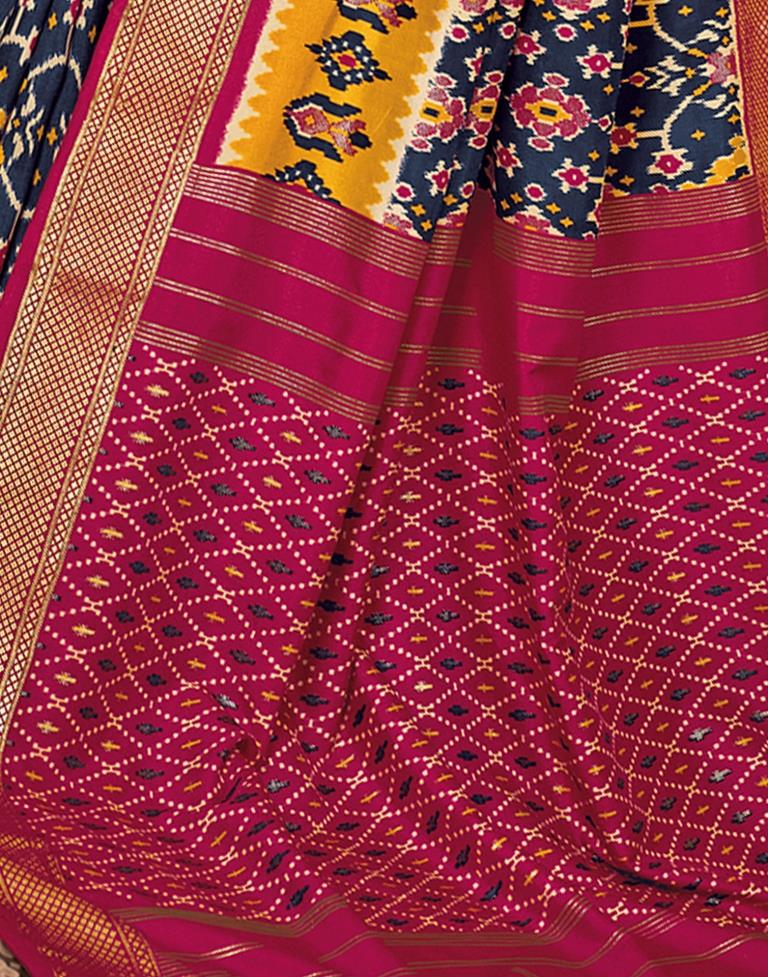 Multicoloured Silk Printed Saree