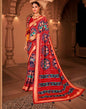 Red Silk Printed Saree