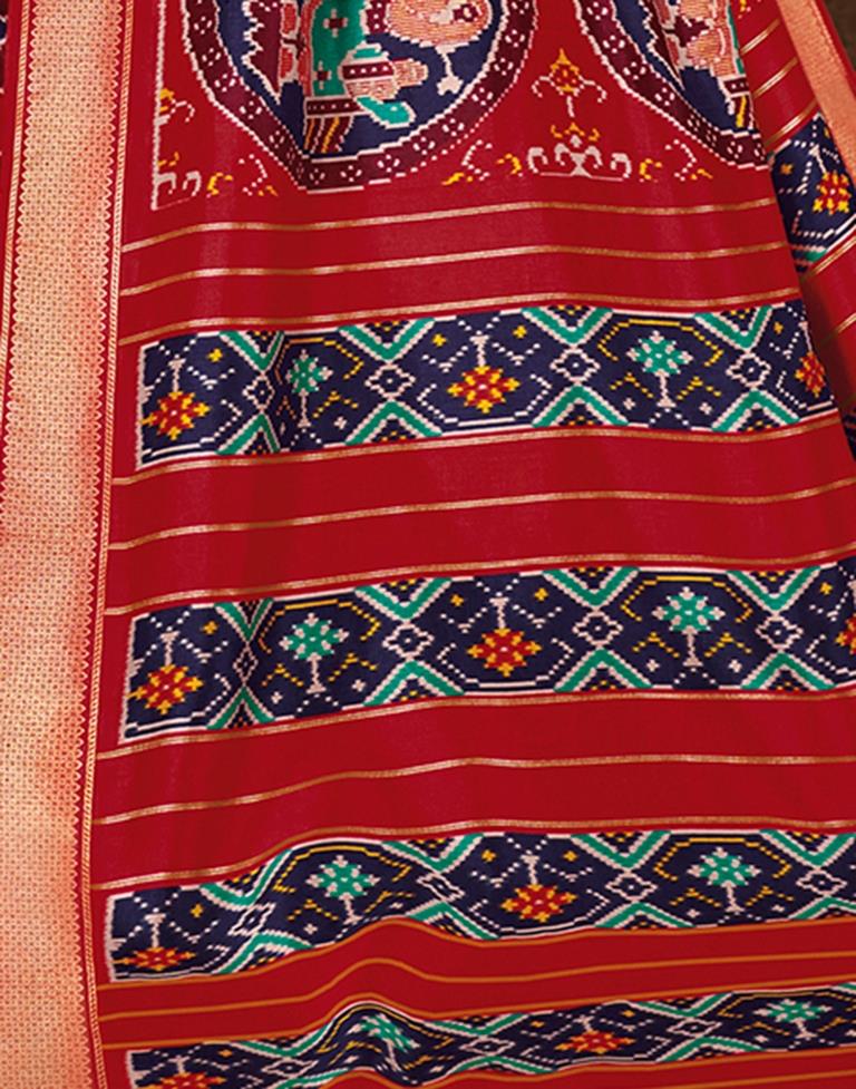 Red Silk Printed Saree