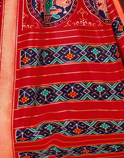 Red Silk Printed Saree