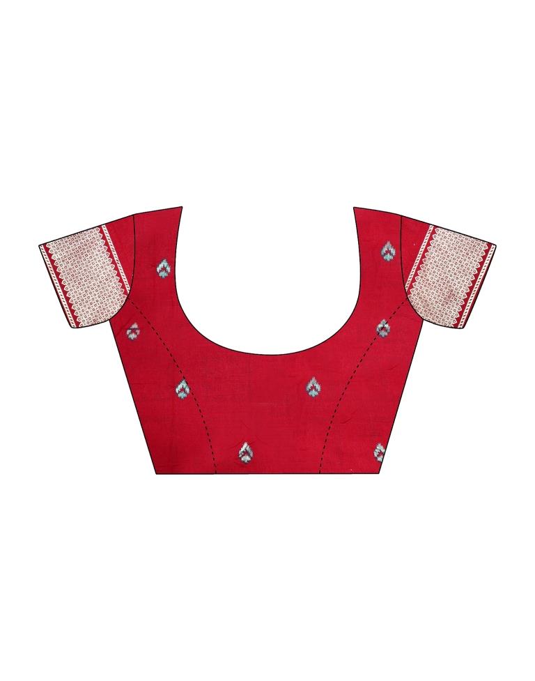 Red Silk Printed Saree