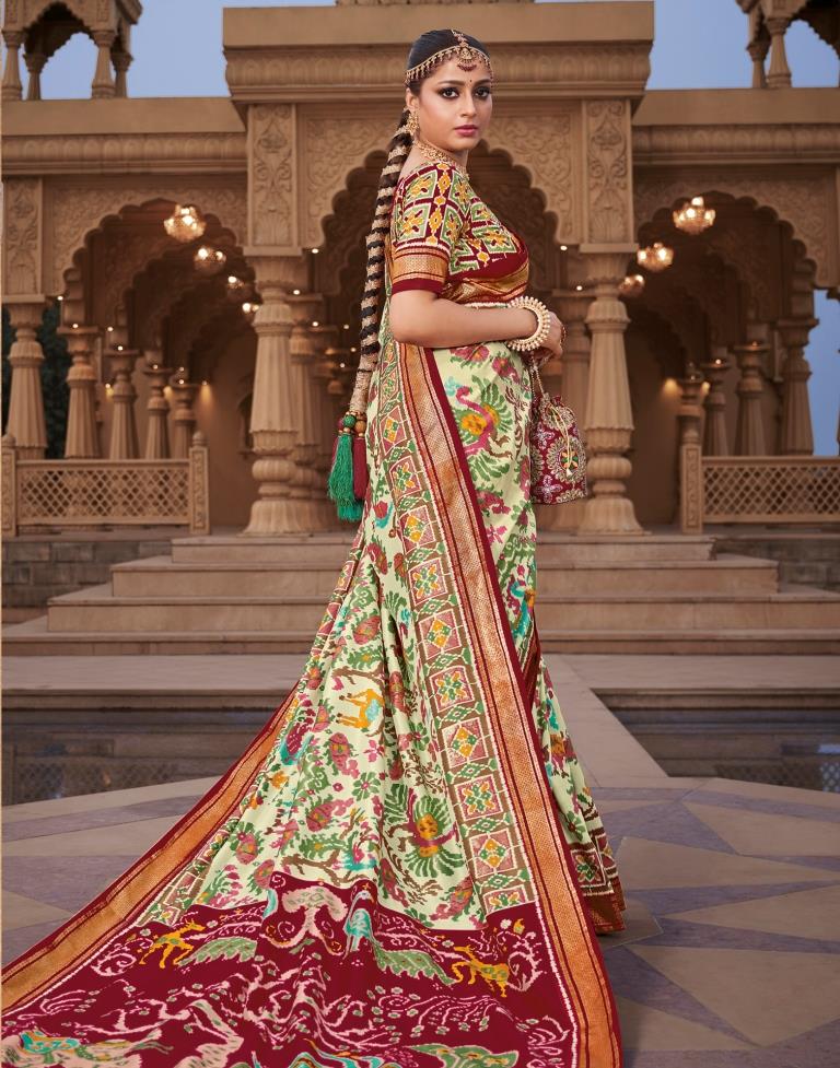 Multicoloured Silk Printed Saree