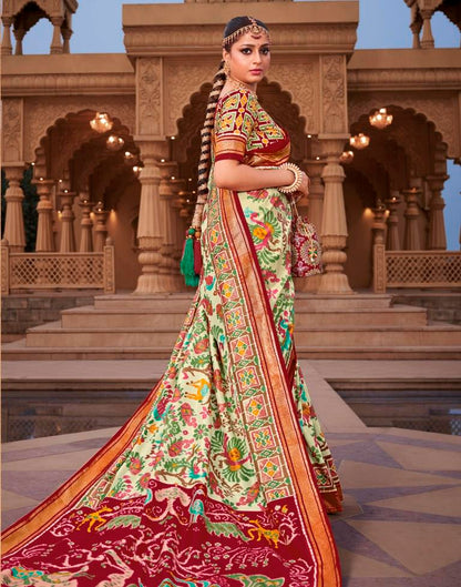Multicoloured Silk Printed Saree
