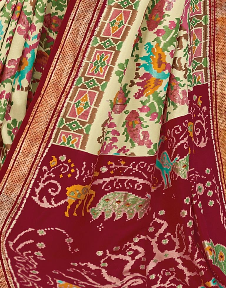 Multicoloured Silk Printed Saree