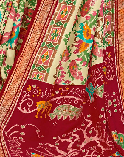 Multicoloured Silk Printed Saree