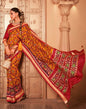 Dark Red Silk Printed Saree