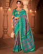 Grey Silk Printed Saree