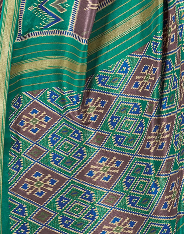 Grey Silk Printed Saree