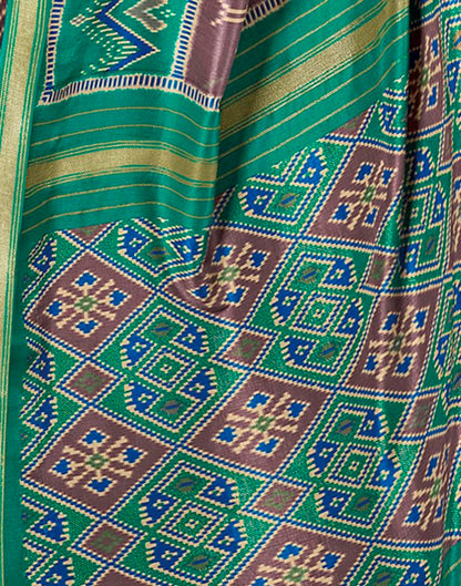 Grey Silk Printed Saree