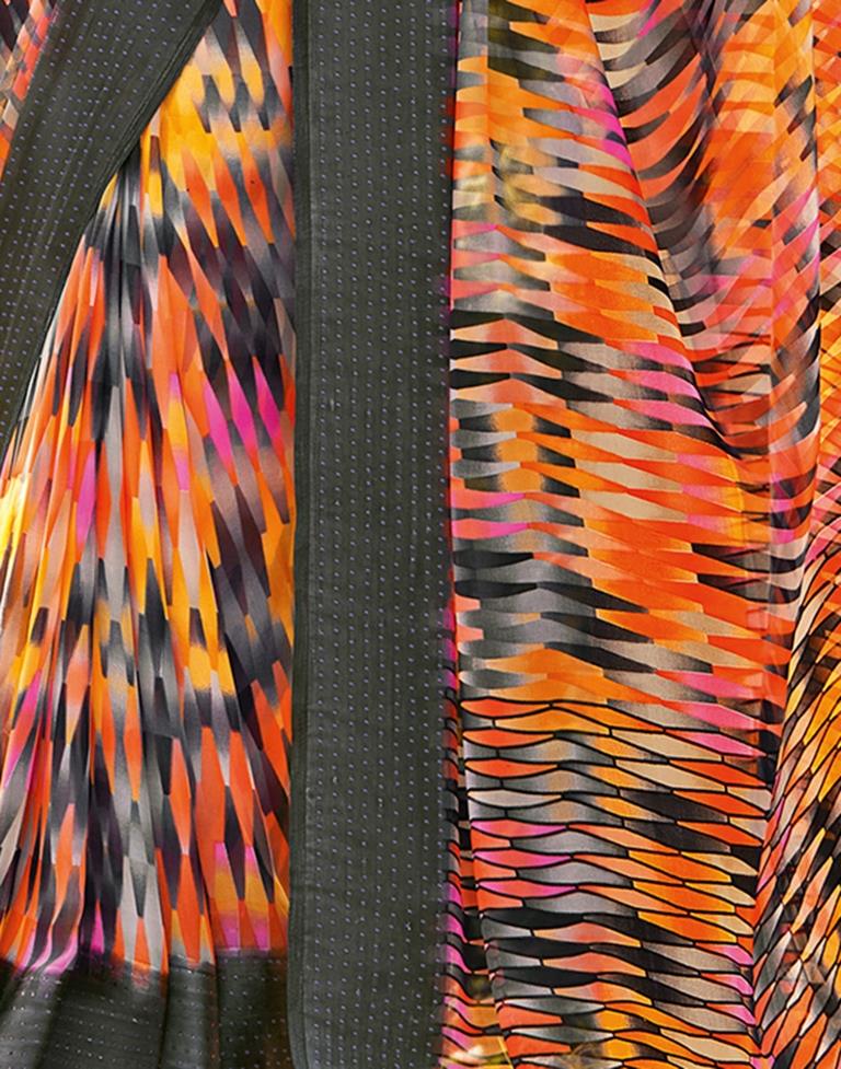 Multicoloured Georgette Printed Saree