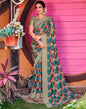Dark Khaki Georgette Printed Saree