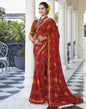 Red Georgette Printed Saree