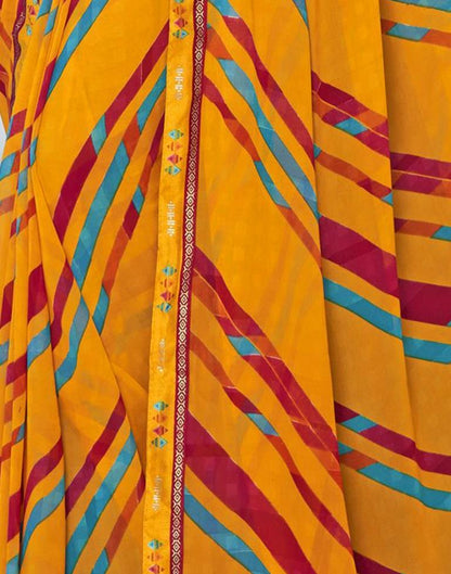 Turmeric Georgette Printed Saree