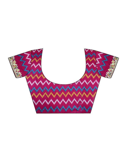 Rani Pink Silk Printed Saree