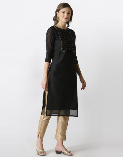 Black jaquard Kurti | Leemboodi