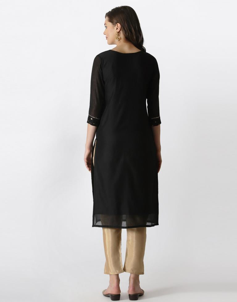 Black jaquard Kurti | Leemboodi